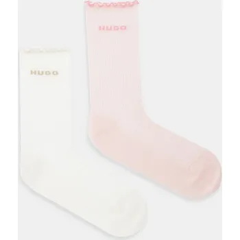Pánská móda Ponožky HUGO 2P RS LETTUCE CC W 2-pack 50543178 růžová 30X, vel. 35-38
