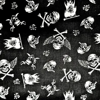 Rumitex Bavlněná látka, cena za 1 metr, šíře 160 cm, PIRÁTI ČERNÍ
