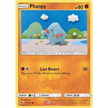 Sběratelská karetní hra Phanpy 111/214 - Lost Thunder Typ karty: Reverse Holo