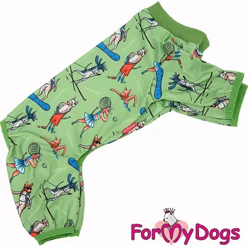 Obleček pro psa FOR MY DOGS Pyžamo HAIRLESS GREEN, zelené Velikost: 16/L
