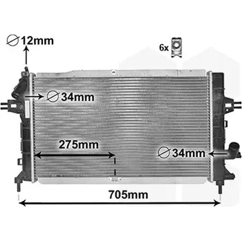 Chladič motoru Chladič, chlazení motoru VAN WEZEL 37002364