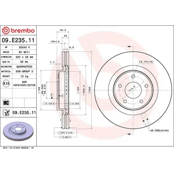Brzdový kotouč Brzdový kotouč BREMBO 09.E235.11