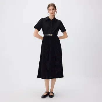 Dámské šaty Reserved - Šaty s&nbsp;plisovanou sukní - černý - XV462-99X - XV462-99X-M