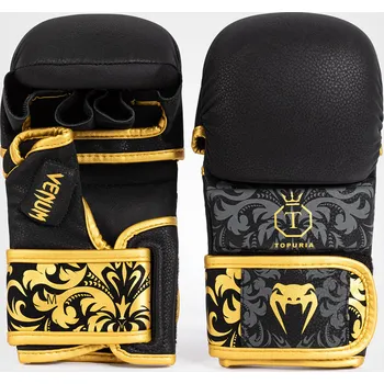 Boxerské rukavice MMA Sparring rukavice VENUM x Ilia Topuria Unmatched - černo/zlaté - VENUM-05580-12 Velikosti: L/XL
