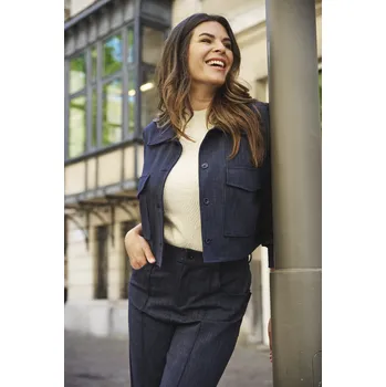 Dámská parka Zoso košilové sako krátké Susan tmavě modré Velikost: L