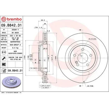 Brzdový kotouč Brzdový kotouč BREMBO 09.B842.31