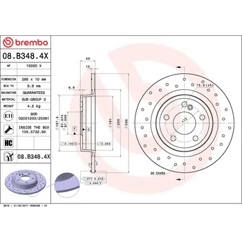 Brzdový kotouč Brzdový kotouč BREMBO 08.B348.4X