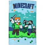 Dětský froté ručník MINECRAFT VZHŮRU DO BOJE, modrý 30x50cm