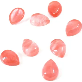 Materiál na výrobu šperku Cherry Quartz Kabošony kapka 14x10mm - 1Ks - 1Ks