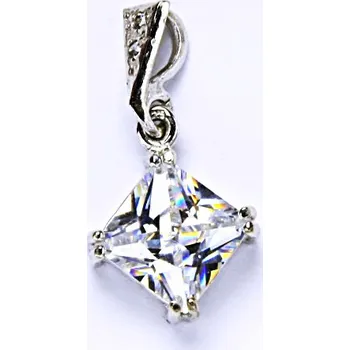 Přívěsek Zlatý přívěšek, bílé i žluté zlato ,zirkon čirý - P 1259/16 (zirkon 8x8 mm)