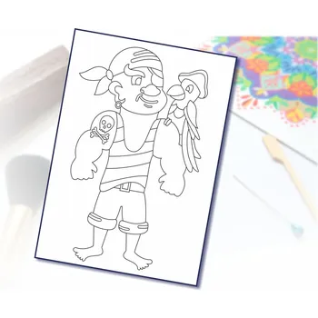 Radost v písku Šablona na pískování pirát s papouškem Varianta: A5 (148 x 210 mm)