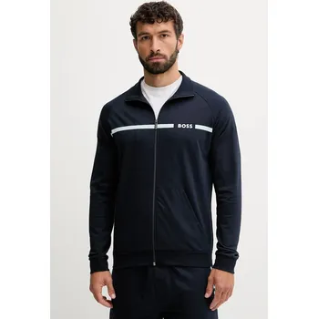 Pánská mikina Bavlněná mikina BOSS Authentic Jacket Z pánská, tmavomodrá barva, s potiskem, 50550561 59X, vel. S