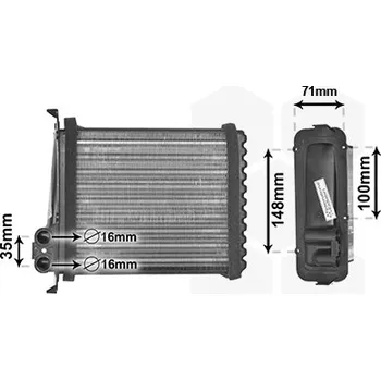 Výměník tepla, vnitřní vytápění VAN WEZEL 59006085
