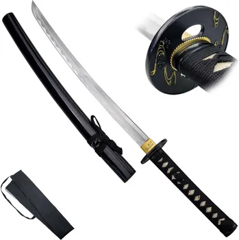 Replika zbraně Wakizashi "BLACK ROSE" s hávem - II. Jakost