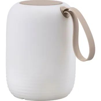 Lampička VILLA COLLECTION LUMA SOUND 18.5 x 12 cm - přenosná LED lampa s Bluetooth reproduktorem IP44, bílá