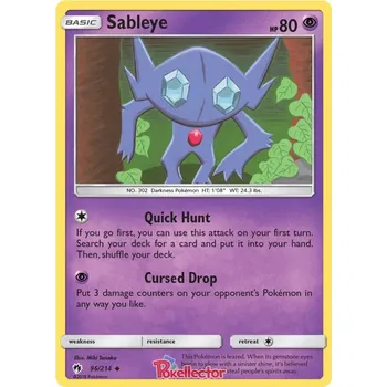 Sběratelská karetní hra Sableye 096/214 - Lost Thunder Typ karty: Reverse Holo