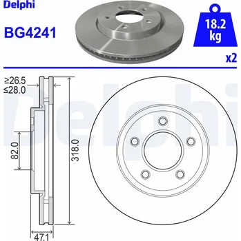 Brzdový kotouč Brzdový kotouč DELPHI BG4241