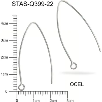Náušnice Náušnice drátěná s očkem Chirurgická ocel STAS Q399-22