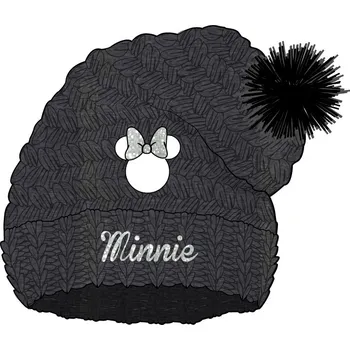 Čepice Eplusm Dívčí čepice MINNIE s bambulí zimní šedá Barva: Šedá, Velikost: 54
