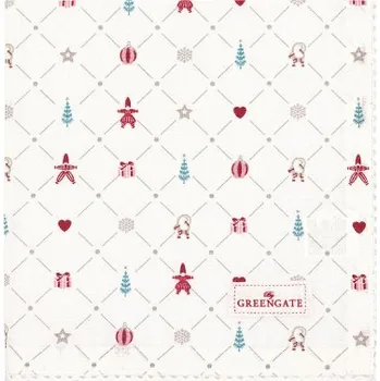 prostírání Vánoční bavlněný ubrousek Clarina White 40 cm