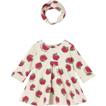 Kojenecké šaty MAYORAL dívčí šaty DR + čelenka jablíčka béžová, červená vel. 70 cm