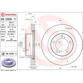 Brzdový kotouč Brzdový kotouč BREMBO 09.C500.11