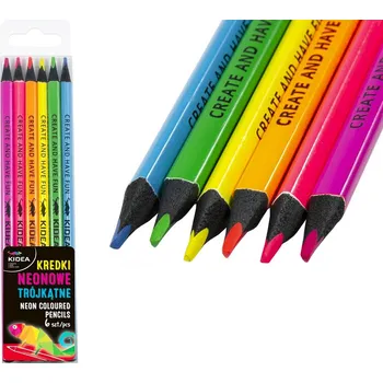 Kresba KIDEA Trojhranné pastelky neonové 6 ks
