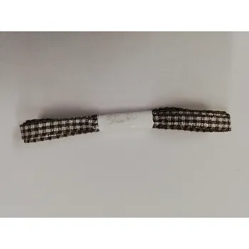 Stuha Károvaná stuha Dobruška 5mm - hnědá - balení 2m