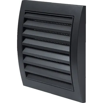 Větrací mřížka Europlast (Lotyšsko) Hranatá mřížka se síťkou Barva: Antracitová, Průměr [mm]: Ø 125 / 190x190 Ø 100 / Ø 125 / Ø 150