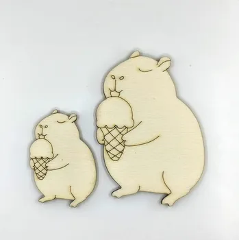 Stavební deska Výřez z překližky, KAPYBARA se zmrzlinou, 1 kus Zvolte VELIKOST motivu ZDE:: Menší