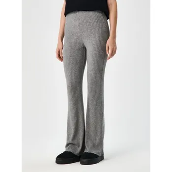 Dámské kalhoty Sinsay - Žebrované kalhoty se širokými nohavicemi - šedá - 634FJ-9MM - 634FJ-9MM-XS