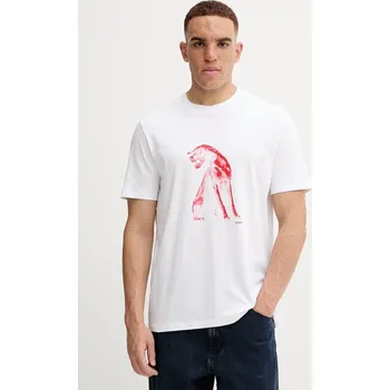 Pánská móda Bavlněné tričko HUGO Didug 50548557 bílá 00X, vel. M