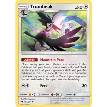 Karetní hra Trumbeak 165/214 - Lost Thunder Typ karty: Non-Holo