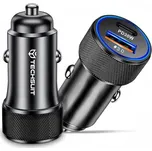 Techsuit nabíječka do auta (C2), USB + USB-C, černá