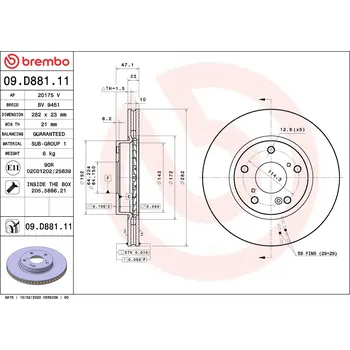 Brzdový kotouč Brzdový kotouč BREMBO 09.D881.11