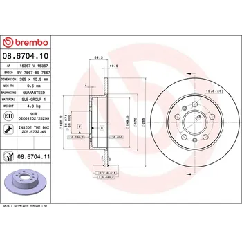 Brzdový kotouč Brzdový kotouč BREMBO 08.6704.11