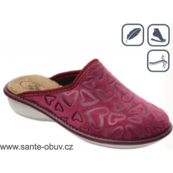 Dámská zdravotní obuv SANTÉ LX/4012 BORDO domácí obuv, papuče vel.37-42, bordo - 37