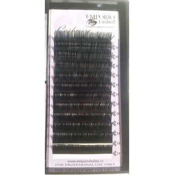 Umělé řasy Řasy FLAT černé kašmírové CASHMERE Luxury matt jedna délka- D 0,15 mm EMPORIO Lashes