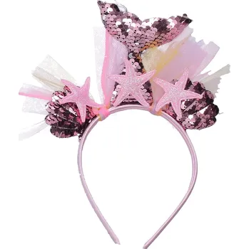 Karnevalový kostým wiky Set karneval ČELENKA MOŘSKÁ PANNA s ozdobou Barva: Růžová světlá