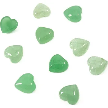 Materiál na výrobu šperku Zelený Avanturin Kabošony srdce 10mm - 1Ks - 1Ks
