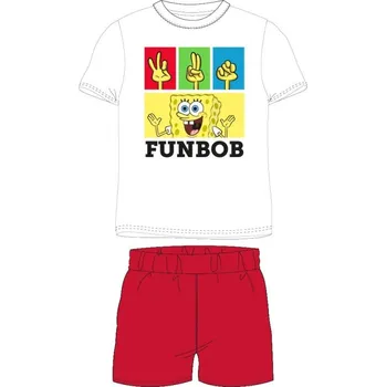 Chlapecké pyžamo Eplusm Chlapecké pyžamo SPONGEBOB krátké bíločervené Barva: Bíločervená, Velikost: 104