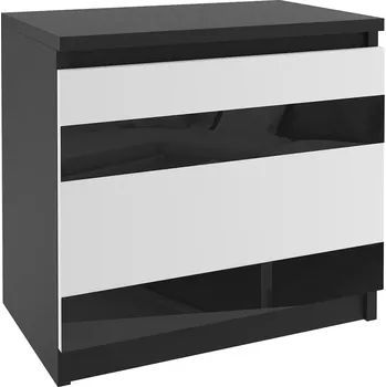 Noční stolek Noční stolek Belini černý / bílý MH SN1/0/B/W/B/0
