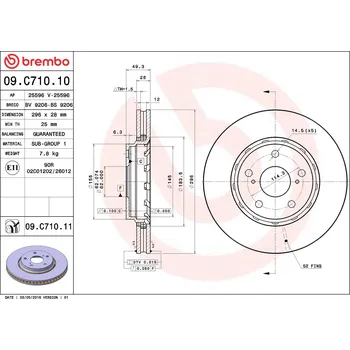Brzdový kotouč Brzdový kotouč BREMBO 09.C710.11