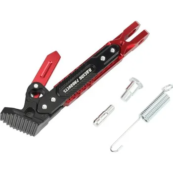 Motodoplněk Univerzální barevný boční stojan na motocykl Nastavitelná boční podpěra s montážní sadou pro KTM Honda Suzuki Yamaha Kawasaki červená