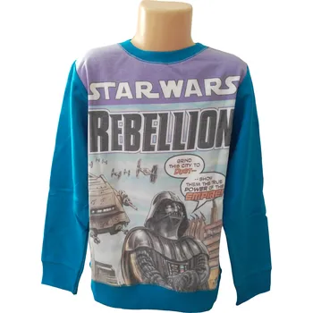 Chlapecká mikina Fashion UK Mikina STAR WARS přes hlavu chlapecká Barva: Modrá, Velikost: 122/128