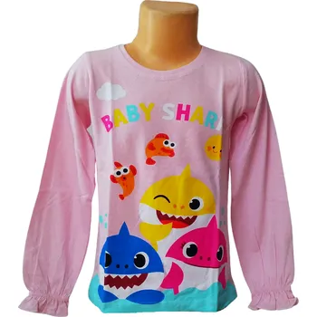 Dívčí tričko Eplusm Dívčí tričko BABY SHARK dlouhý rukáv růžové Barva: Růžová, Velikost: 110