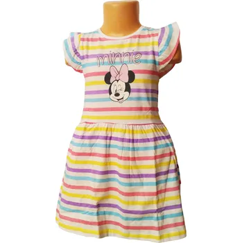 Dívčí šaty Eplusm Šaty MINNIE bílé s barevnými proužky kr.rukáv Barva: Bílá, Velikost: 98
