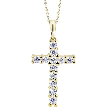 Přívěsek ŠPERKY-NM, Zlatý křížek se zirkony 1367