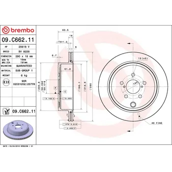 Brzdový kotouč Brzdový kotouč BREMBO 09.C662.11
