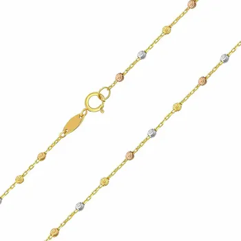 Řetízek Zlatý řetízek Anker Roma s kuličkami z bílého, žlutého a růžového zlata - 0,8 mm varianta 45 cm FNN1034NGYWR-45 cm
